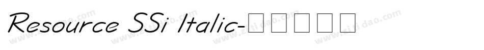 Resource SSi Italic字体转换